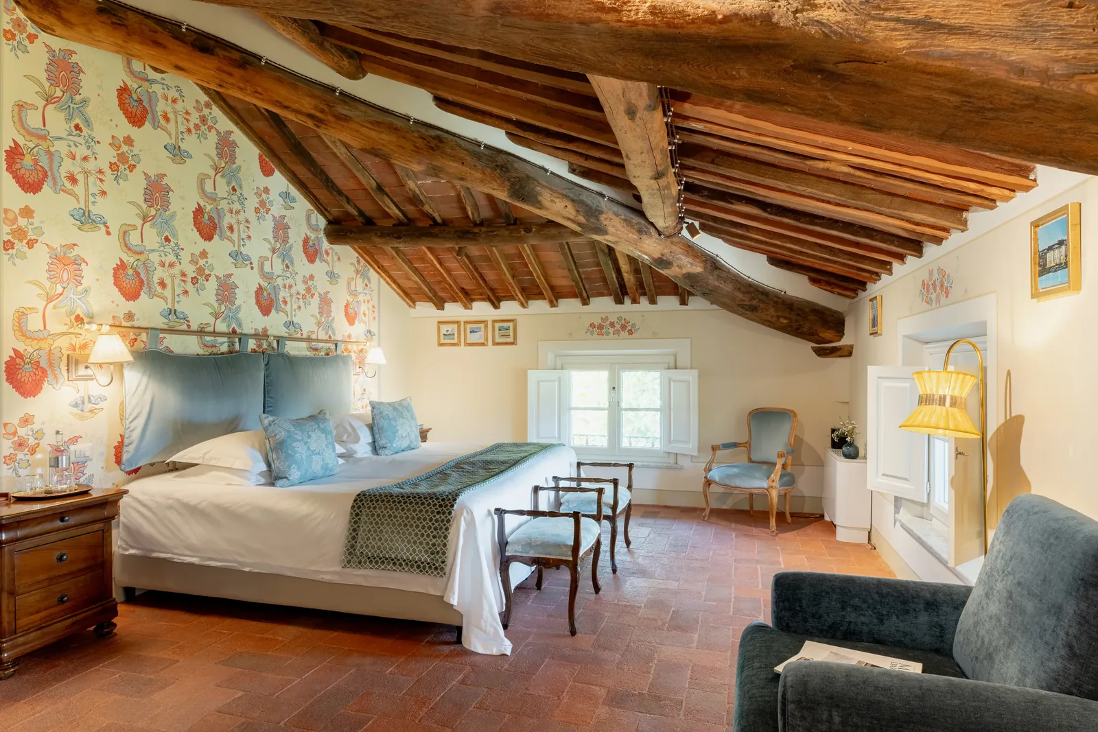 Suite del Dormitorio Turquesa en Villa Marie, Toscana
