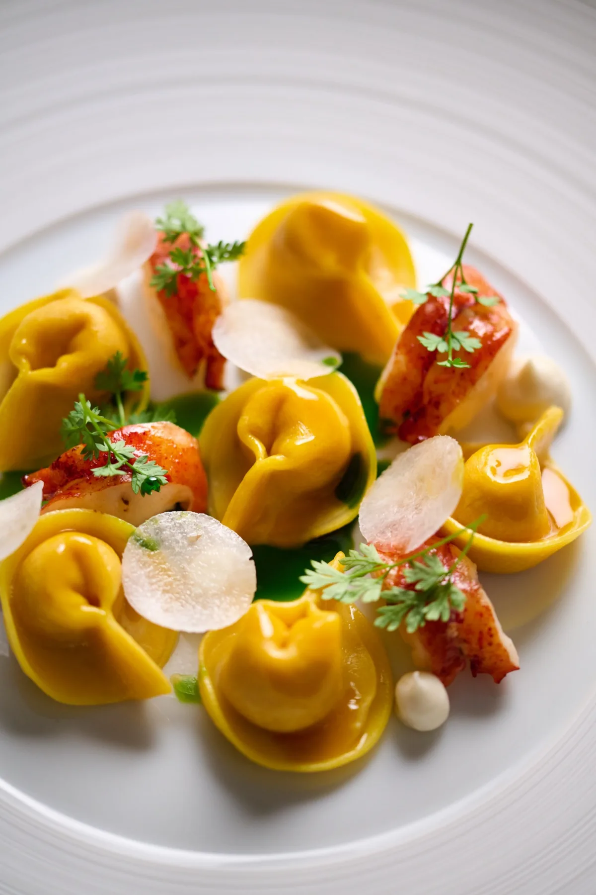 Fresh tortellini served as part of the private dining menu at Villa Marie