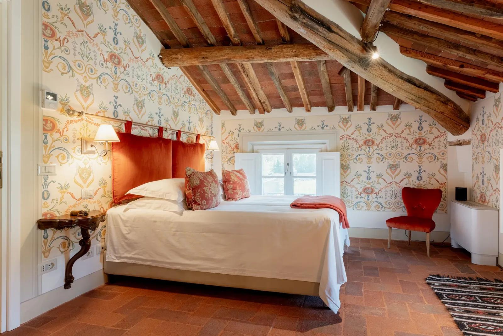 Orange Room suite at Villa Marie in Tuscany